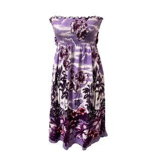 Steven Wears Strapless Smocked Tube Dress Oversized Side Ties Sash Y2K One Size